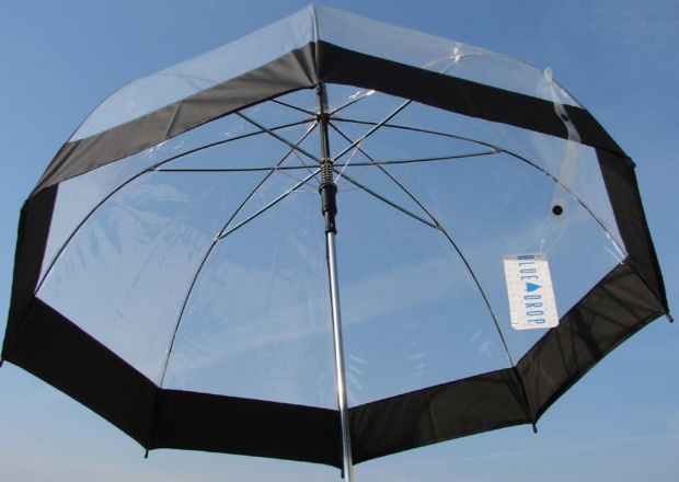 parasol przezroczysty transparentny otok głeboki blue drop